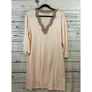 Women's Verena Nightgown M Peach Taupe Lace Trim